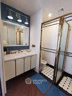 Modern bathroom with elegant fixtures and stylish design