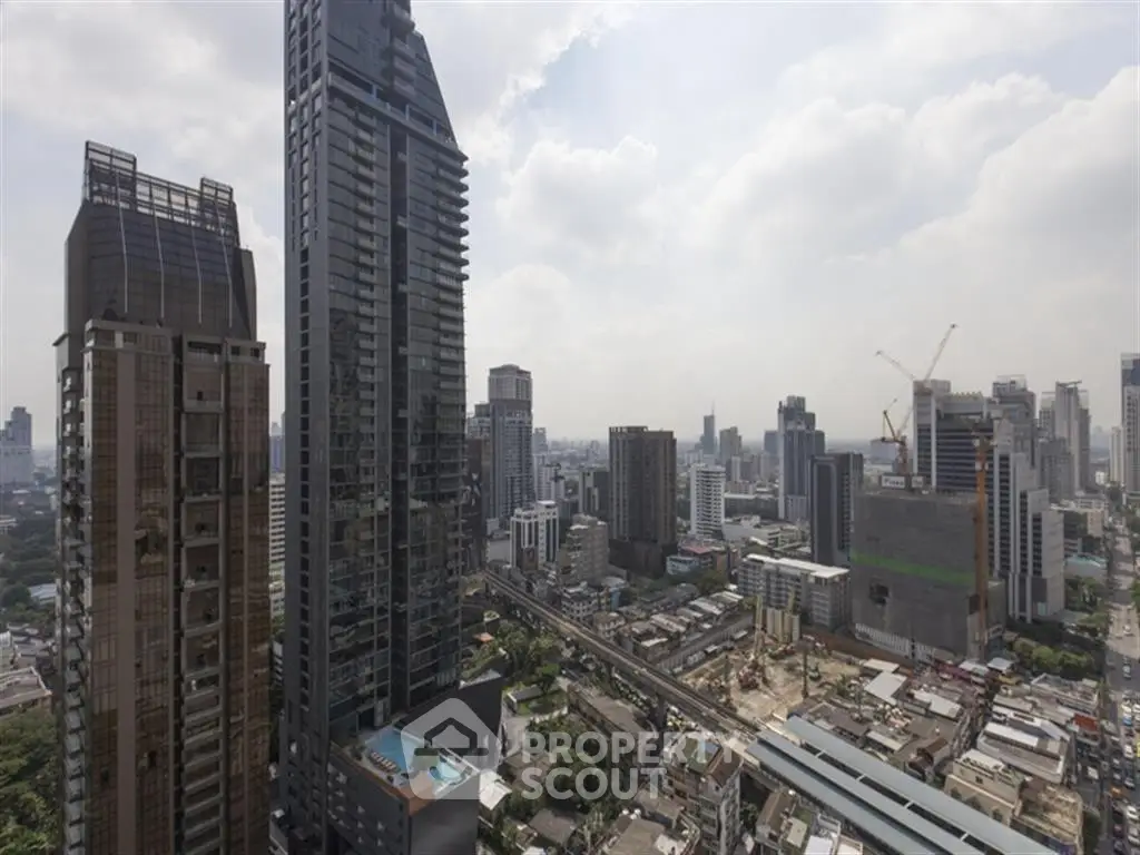 Stunning cityscape view with modern high-rise buildings and urban skyline.