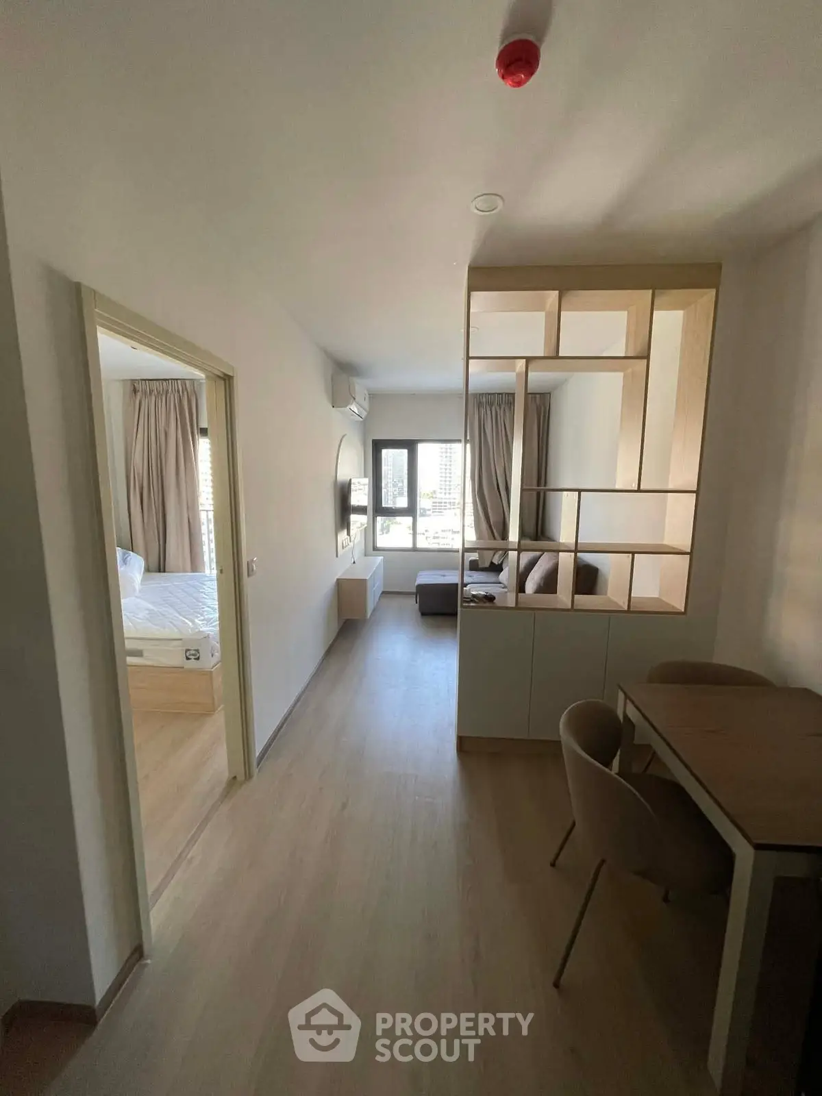 Modern apartment interior with open layout and stylish furniture