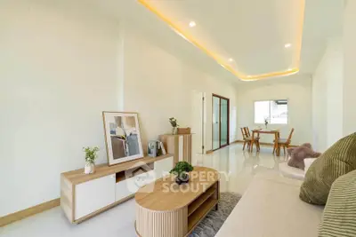 Spacious modern living room with elegant decor and natural light