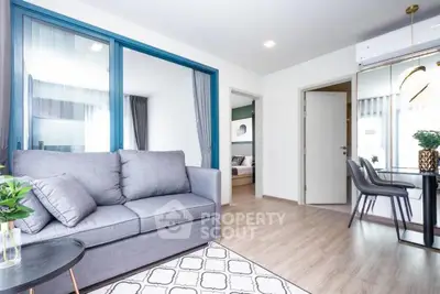 Modern living room with stylish decor and open layout