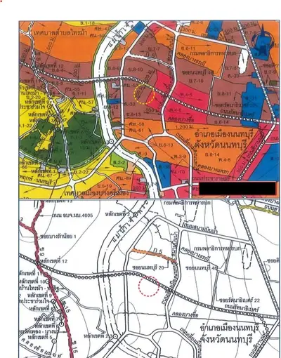 Colorful zoning map highlighting various land use areas in vibrant shades for real estate planning.