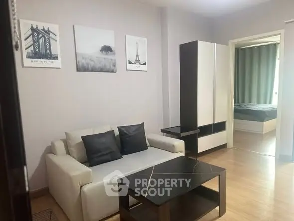 Modern living room with stylish decor and cozy ambiance