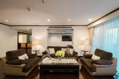 Luxurious living room with elegant furniture and ambient lighting
