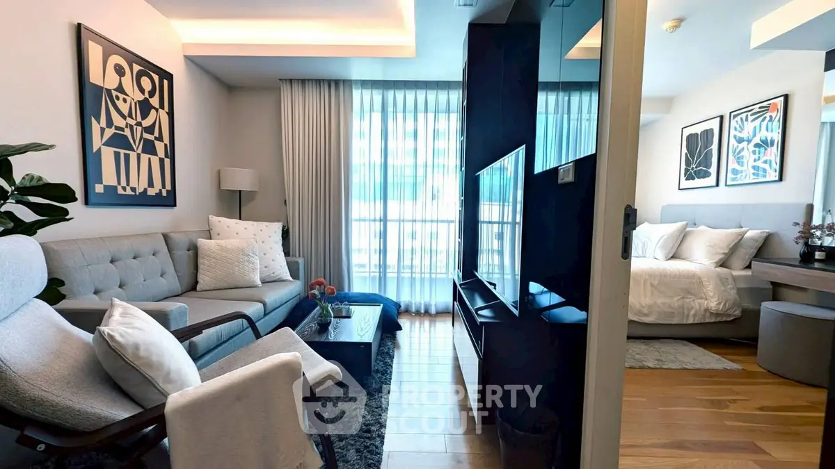 Stylish modern living room with cozy seating and elegant decor