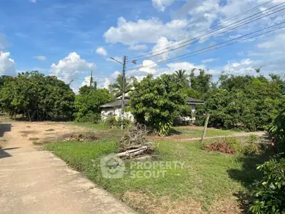 Spacious plot of land with lush greenery and clear blue sky, ideal for development opportunities.