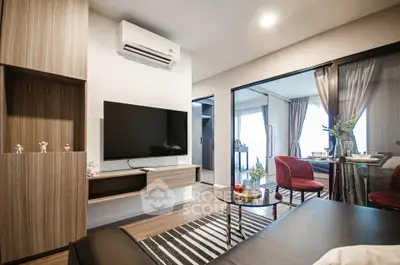 Modern living room with stylish decor and open layout