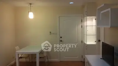 Modern living room with sleek furniture and ambient lighting