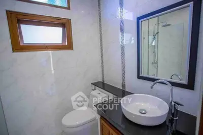 Modern bathroom with sleek fixtures and elegant design