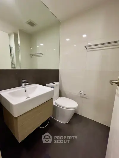 Modern bathroom with sleek fixtures and minimalist design