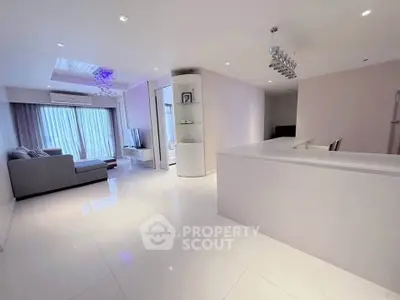 Spacious modern living room with open layout and elegant decor