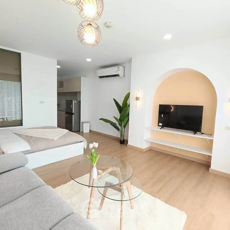 Modern studio apartment with open layout and stylish decor