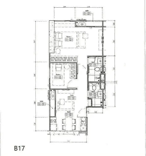 Detailed floor plan showcasing modern apartment layout with spacious living areas and amenities.