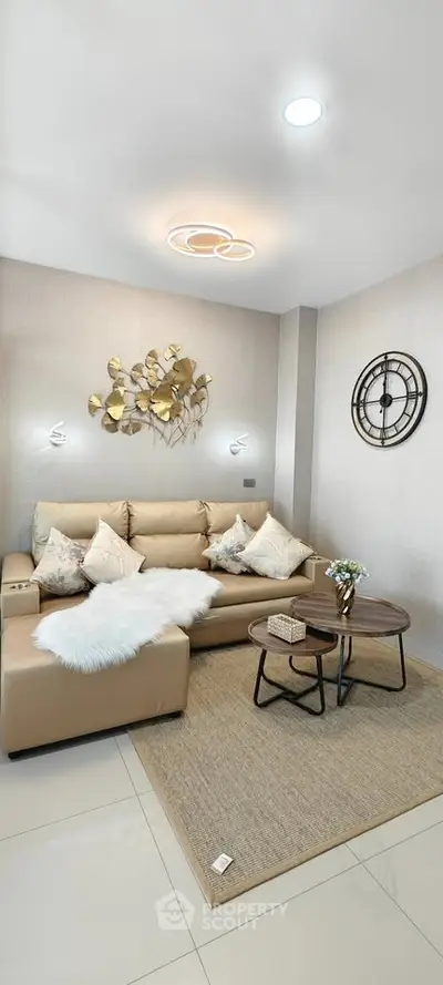 Stylish living room with modern decor and cozy seating area