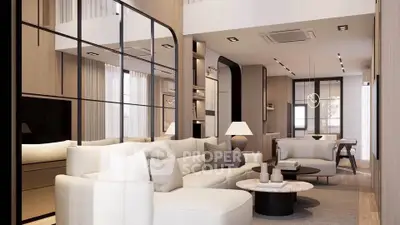 Luxurious modern living room with elegant decor and open layout