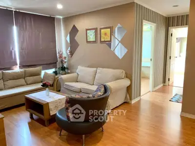 Cozy living room with modern decor and natural light