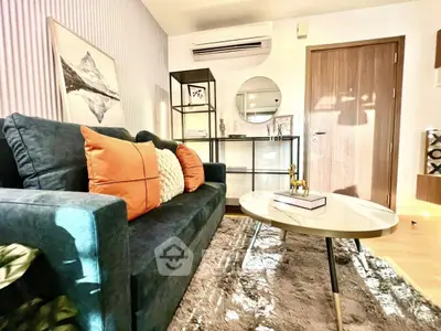 Stylish living room with modern decor and cozy ambiance