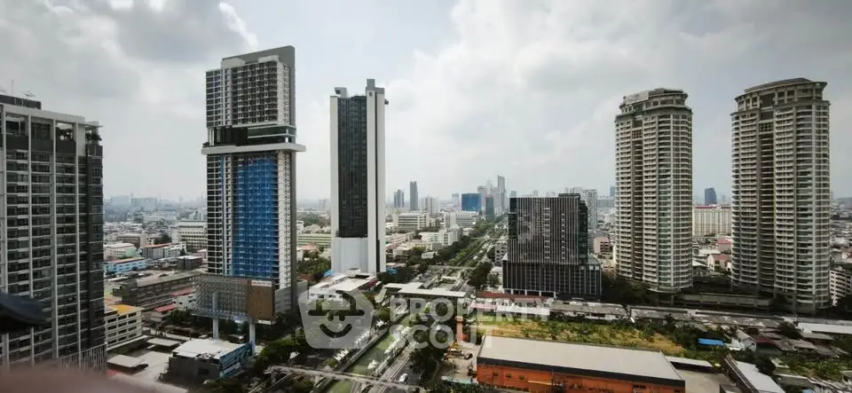 Stunning cityscape view showcasing modern high-rise buildings and urban skyline.