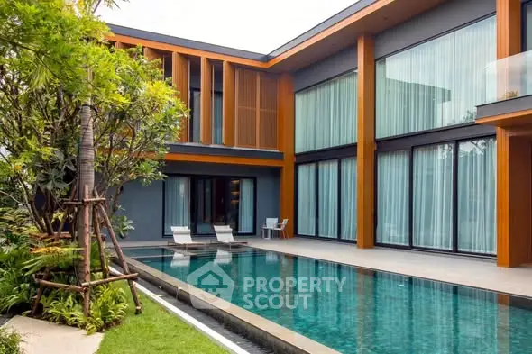 Luxurious modern villa with private pool and lush garden, perfect for serene living.