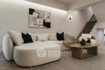 Luxurious modern living room with stylish furniture and elegant decor