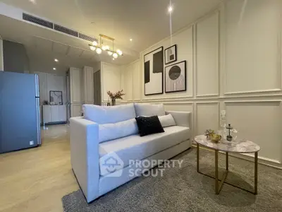 Modern living room with elegant decor and cozy ambiance