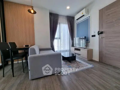 Modern living room with stylish decor and natural light