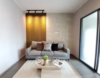 Modern living room with stylish sofa and elegant decor