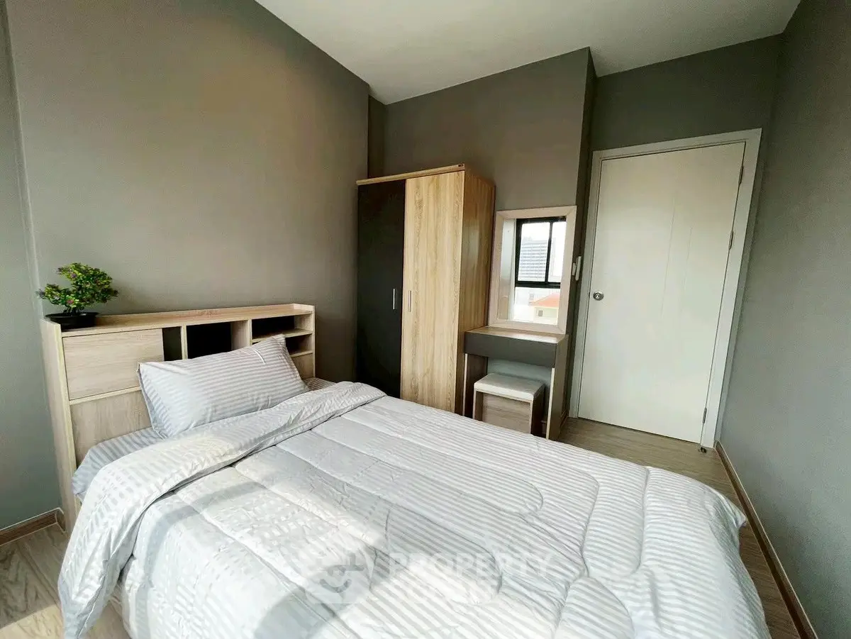 Cozy bedroom with modern furniture and natural light