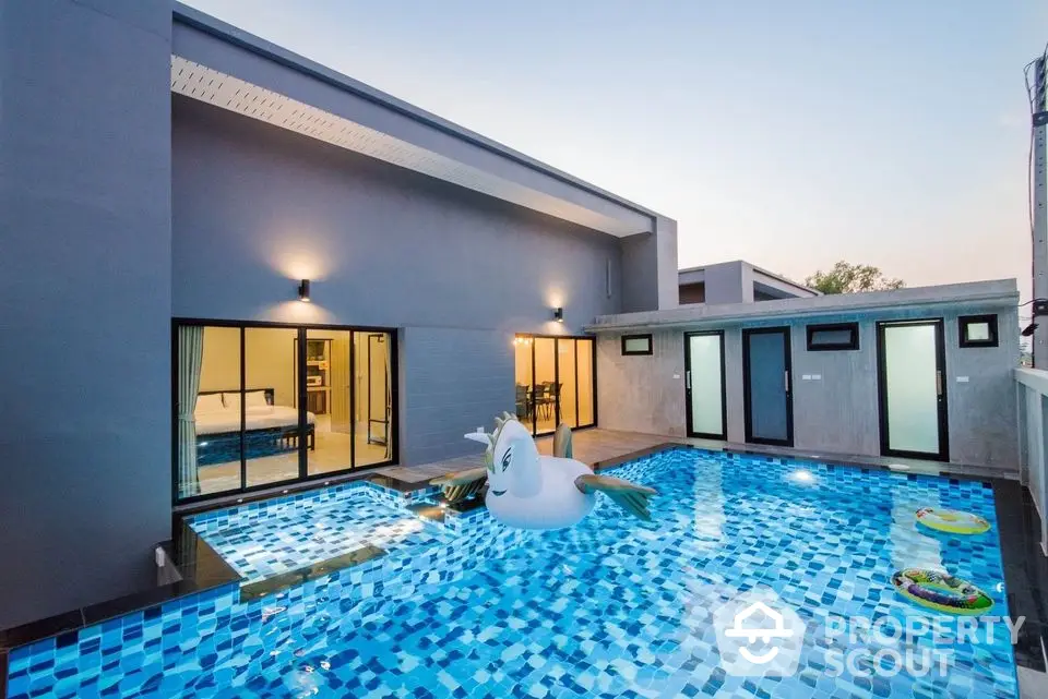 Luxurious modern villa with private pool and stylish exterior design