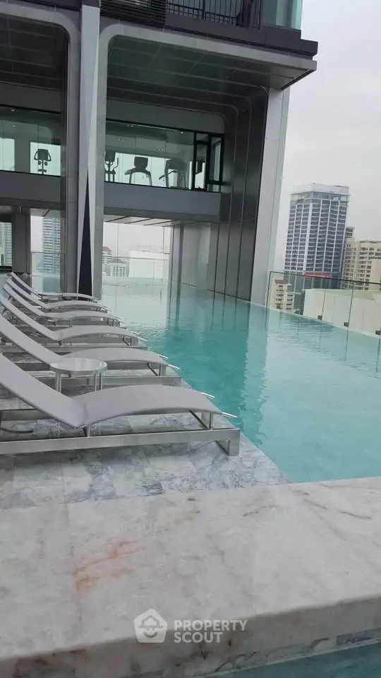 Luxurious rooftop infinity pool with stunning city views and modern architecture.