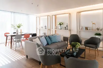Stylish modern living room with elegant decor and natural light