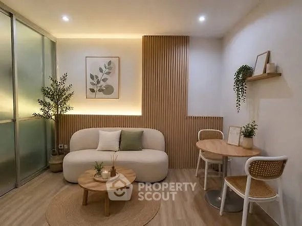Stylish modern living room with cozy seating and elegant decor