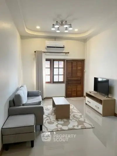 Cozy living room with modern furniture and natural light