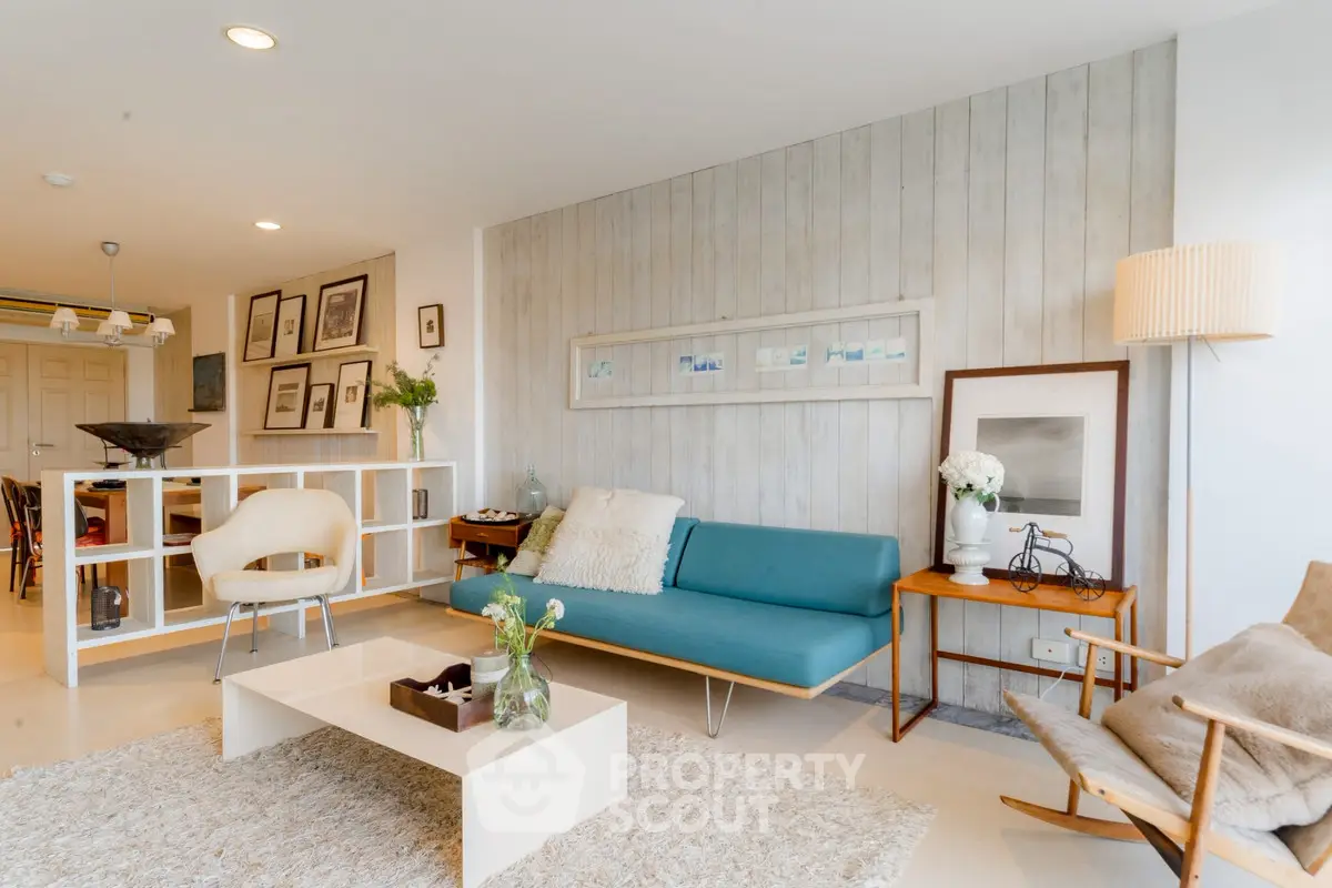 Stylish living room with modern furniture and cozy decor