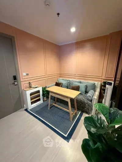 Cozy living room with modern decor and comfortable seating