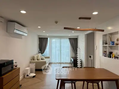 Modern living room with stylish decor and natural light