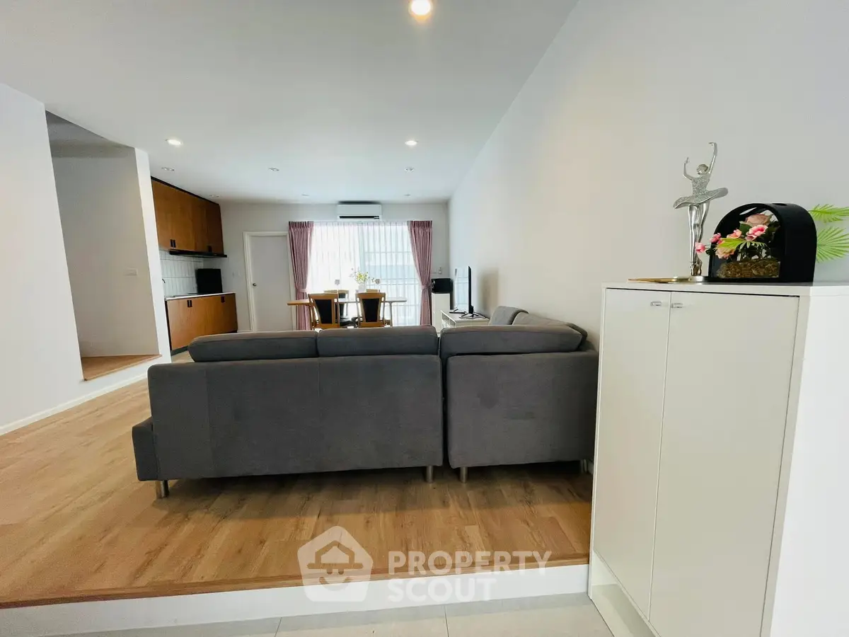 Spacious modern living room with stylish decor and open layout