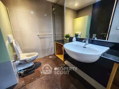 Modern bathroom with sleek fixtures and elegant design