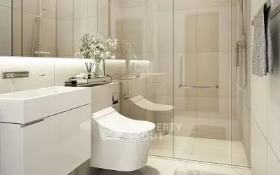 Luxurious modern bathroom with sleek fixtures and elegant design