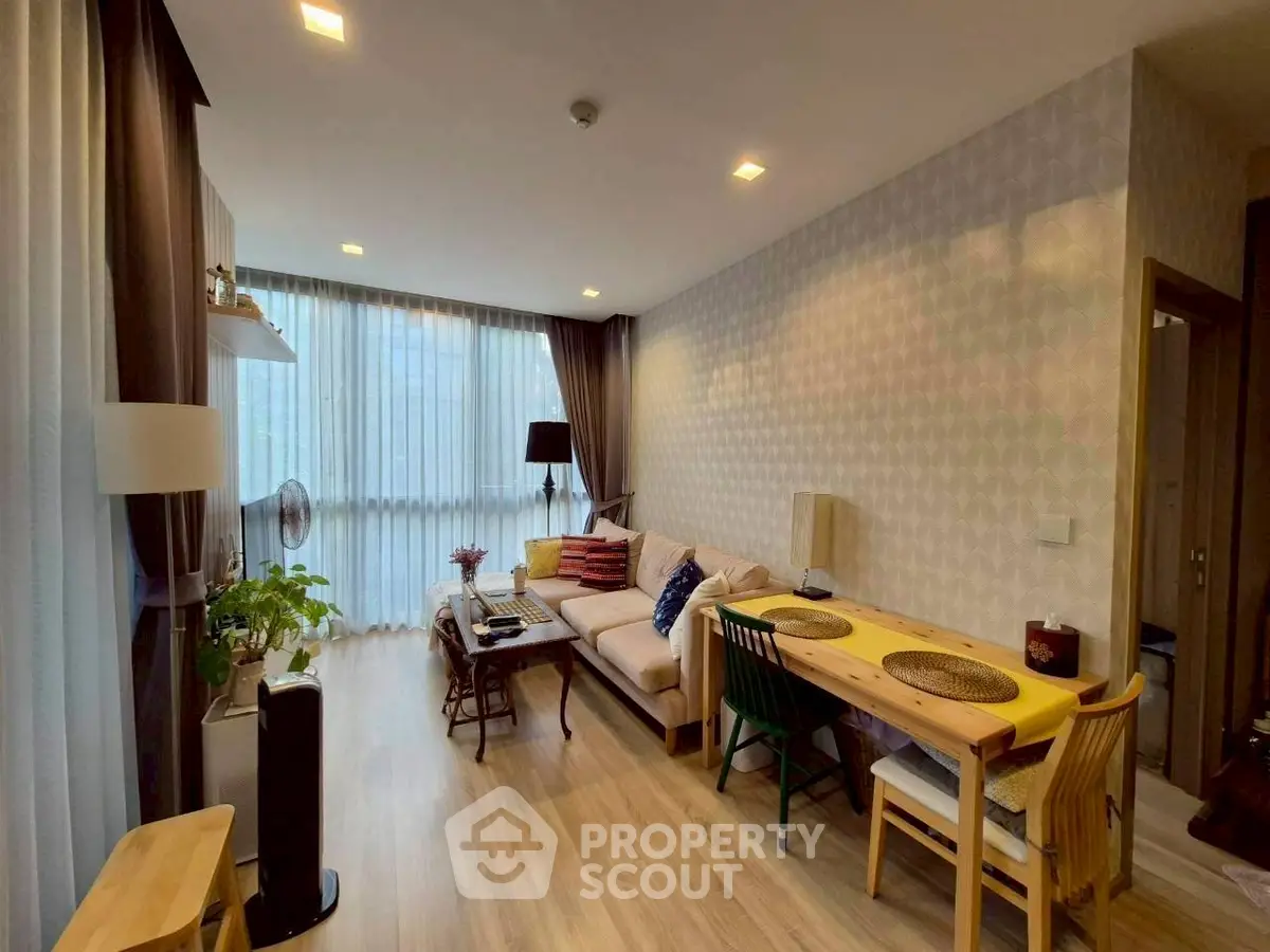 Stylish living room with modern decor and natural light