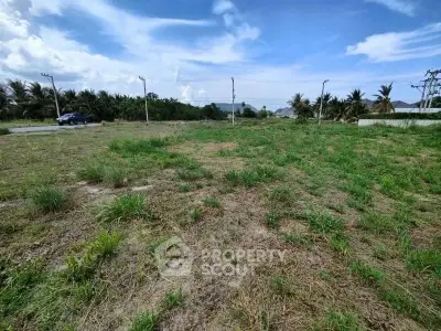 Expansive vacant land with lush greenery and clear blue sky, ideal for development opportunities.