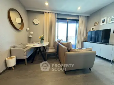 Modern living room with stylish decor and natural light