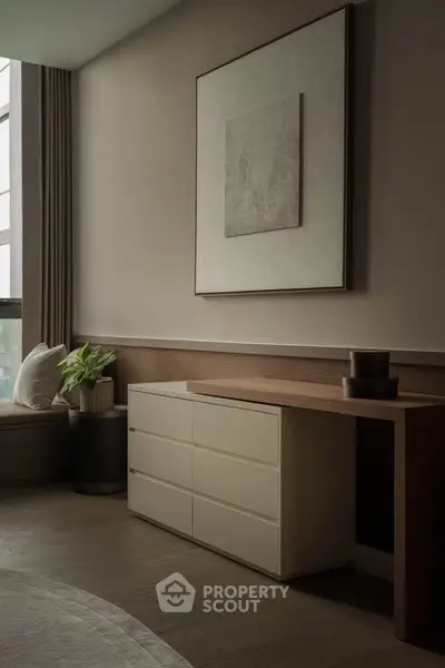 Elegant modern living room with stylish decor and natural light