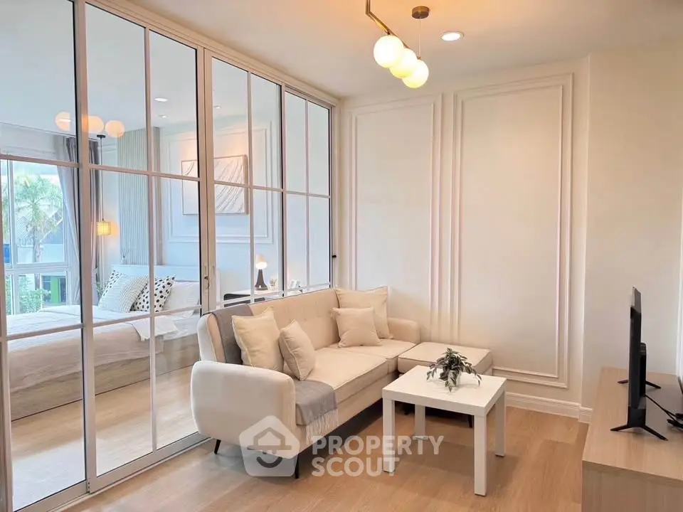 Modern living room with elegant decor and natural light