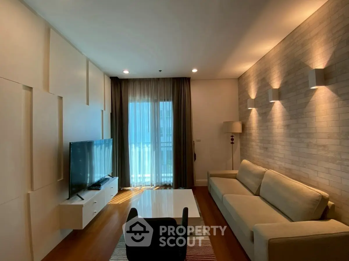 Modern living room with stylish decor and natural light