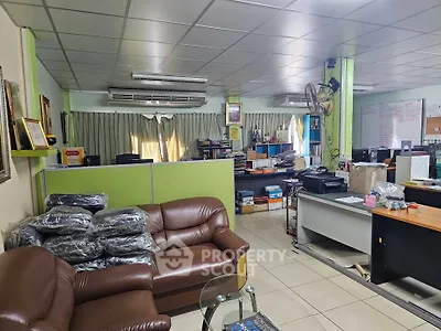Spacious office interior with modern furniture and organized workspace