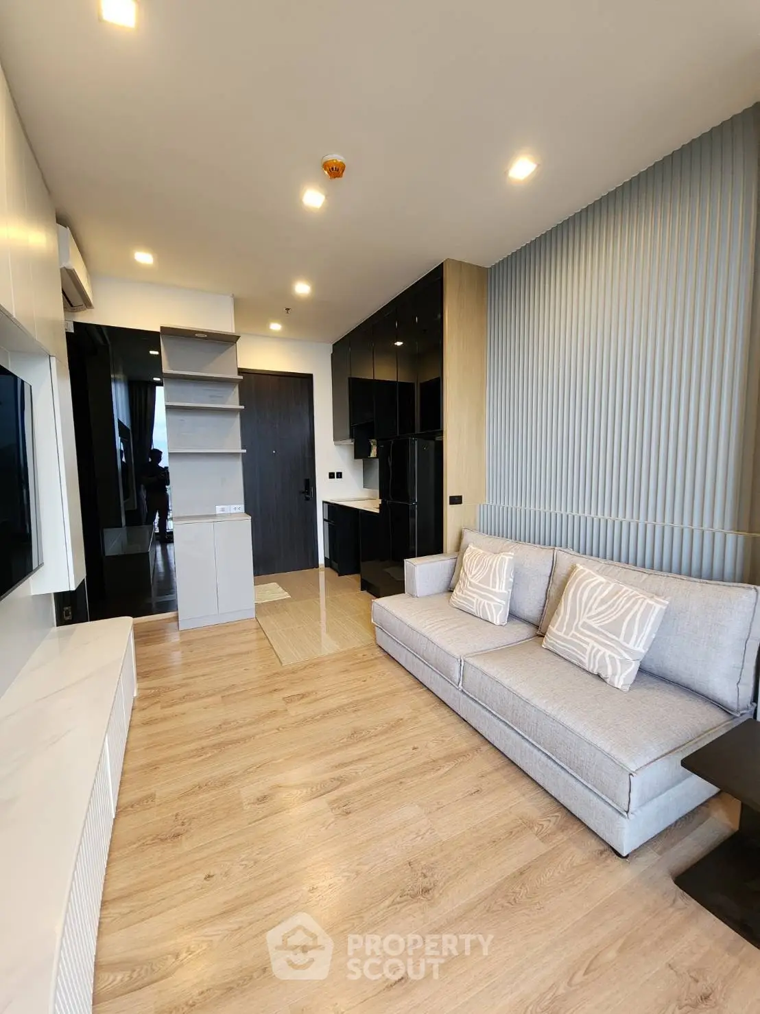 Modern living room with stylish decor and open layout