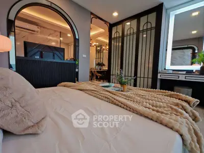 Luxurious bedroom with elegant decor and cozy ambiance