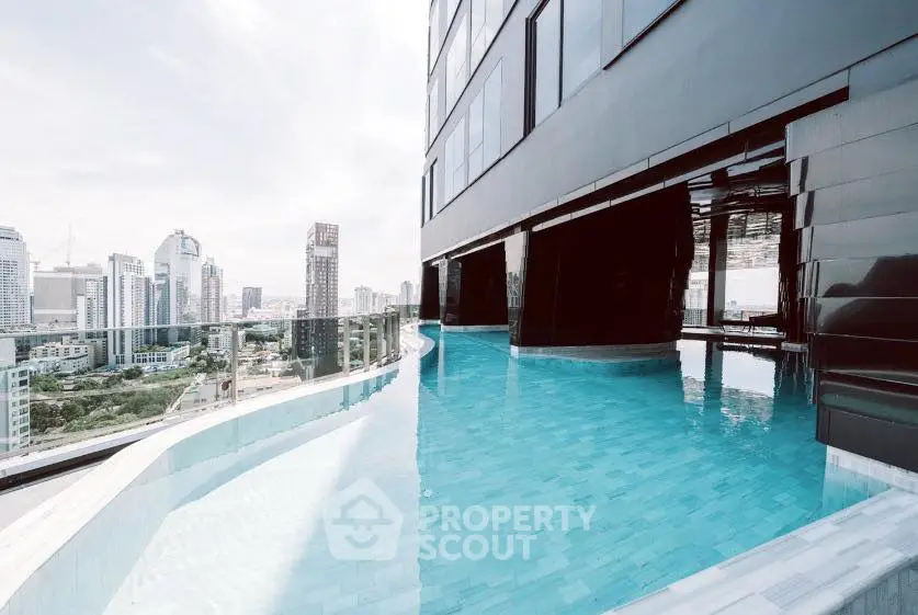 Luxurious rooftop infinity pool with stunning city skyline views