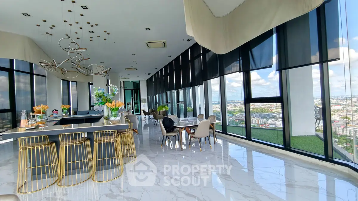 Luxurious penthouse with panoramic city views and elegant modern decor